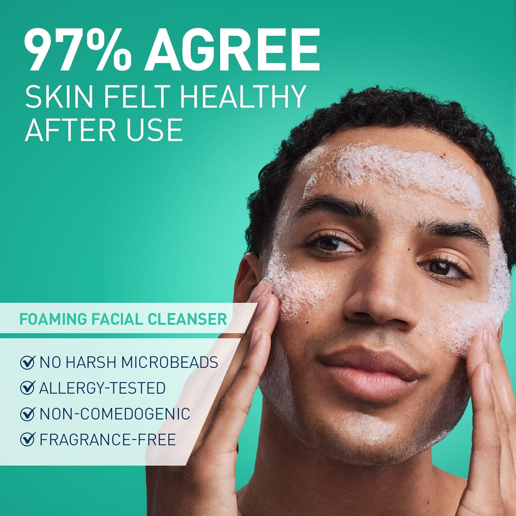 Foaming Facial Cleanser, Daily Face Wash for Oily Skin, Hyaluronic Acid + Ceramides + Niacinamide, Fragrance Free, Non-Drying Oil Control Face Wash, 16 Fluid Ounces